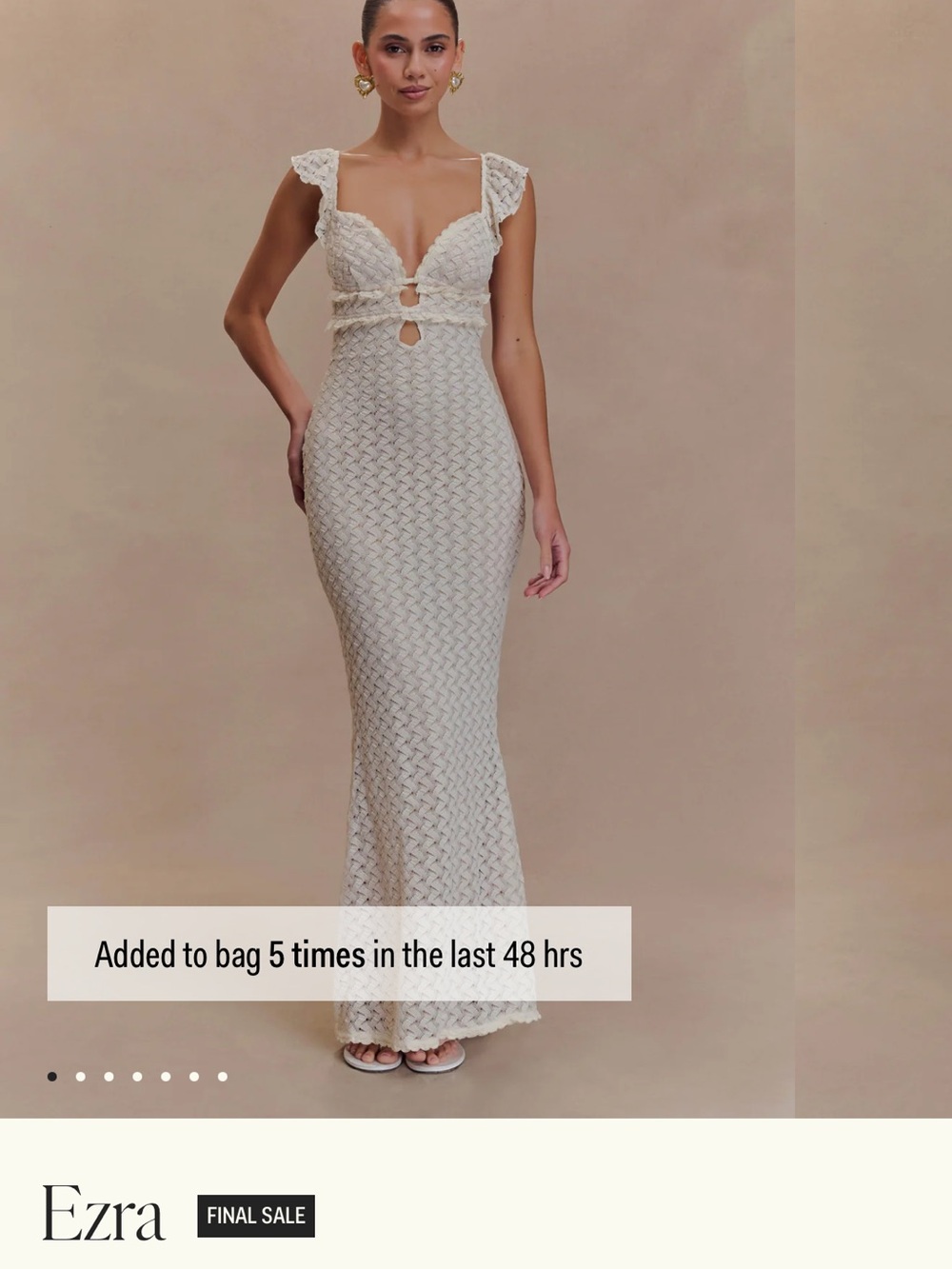 Meshki Ivory Crochet Maxi Dress